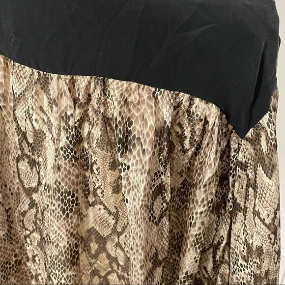 Aryn K Snake Print 100% Silk Batwing Sleeve Button Down V-Neck Blouse Top, M - Picture 6 of 12